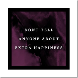 Happiness quote violet design Posters and Art